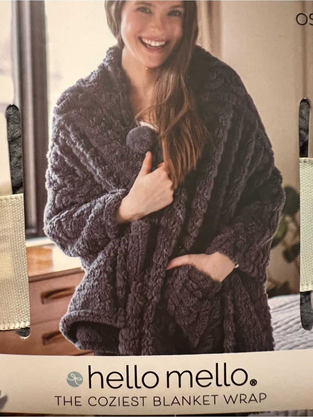 Hello Mello Cozy Blanket Wrap - Charcoal